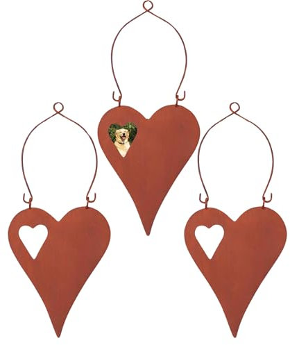 Storm's Gartenzaubereien Herz 3er Set zum Beschriften Edelrost Schild Spruch Tafel Metallschild Gartendeko DIY Basteln
