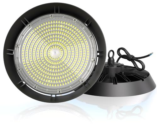 Modlicht Hallenbeleuchtung LED 150W 170lm/w | 5000K Tageslicht Kaltweiß | Kein Flimmern 90°Abstrahlwinkel | Highbay IP65 UFO Hallenstrahler Industrielampe für Lager/Werkstatt/Garage/Baustelle