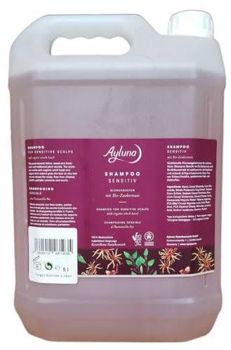 Ayluna Naturkosmetik Shampoo Sensitiv Blumengarten mit Bio-Zaubernuss im 5l Kanister