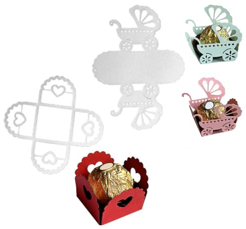 3D Pralinenschachtel Rahmen Stanzformen Metall Geburtstag Geschenkbox Rahmen Stanzschnitte Prägeschablonen Vorlage Weihnachten Box Schachteln Stanzform für DIY Scrapbooking Handwerk Geschenk