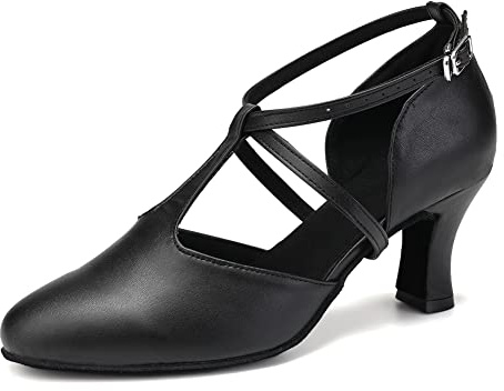 TINRYMX Scarpe da Ballo Latino Donna Punta Chiusa Standard Salsa Tango Moderna Valzer Samba Party,Modello-L272-6