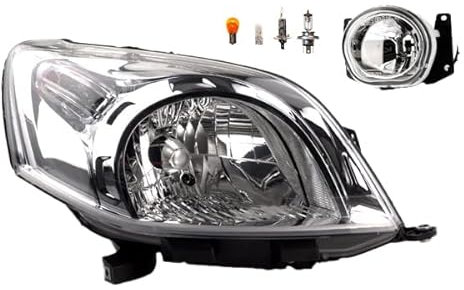 Johns, Scheinwerfer Halogen Frontscheinwerfer passend für Citroen Nemo 02/08- H4 rechts + Nebelscheinwerfer + Leuchtmittel