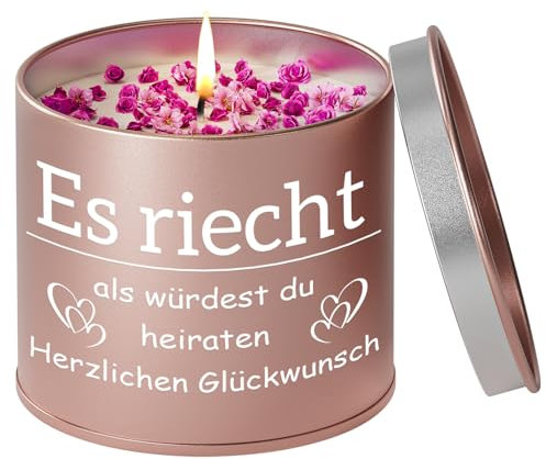 Hochzeitsgeschenke für Brautpaar, Duftkerzen in Metalldosen Geschenke Hochzeit für Paare, Jahrestag Geschenk zur Hochzeit,Verlobungsgeschenk für Beide-2