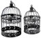 2er Set Vogelkäfig schwarz | Metalldeko Nostalgie Design | Deko Voliere | 26-35 cm