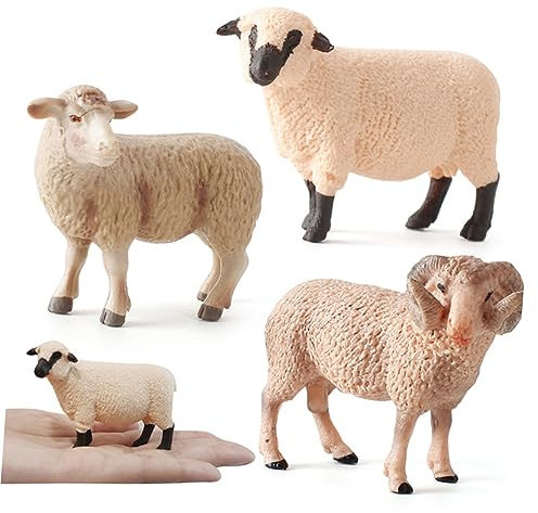 WOONEKY 1stk Schaf-Modell Tierdekoration Basteln Desktop-Dekoration Basteln Schafmodell Schaf Spielzeug Künstliches Mini-Schaf Für Freunde Foto-Requisite Kind Die Schafe Ornamente