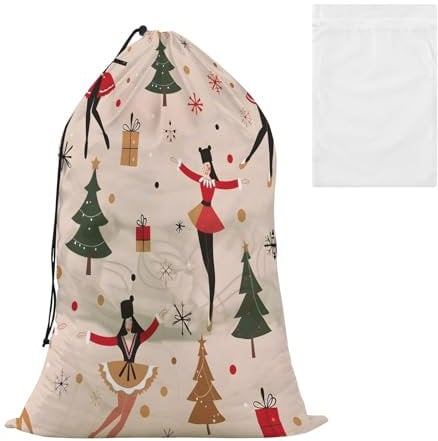 Laundry Bag Christmas Nutcrackers Ballerina Large Dirty Clothes Organizer Travel Bag with Drawstring Foldable Storage Bag for Home