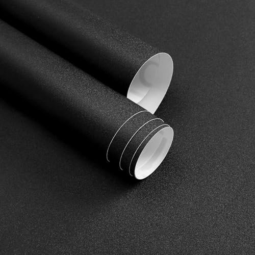 vuacepe Black Wallpaper Peel and Stick Matte Black Contact Paper 15.7inch×118.1inch Solid Black Self Adhesive Wallpaper Waterproof for Cabinets Black Vinyl Removable Wall Paper for Countertops Walls