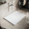SIRHONA Piatto Doccia 120 x 90 cm Piatto Doccia Antiscivolo Rettangolo Bianco Materiale Resina SMC con sifone