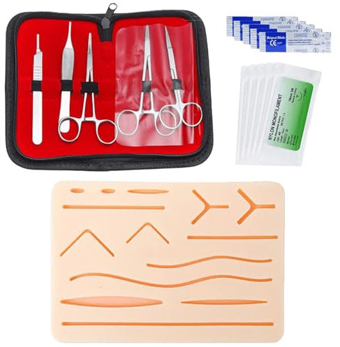 Chirurgisches Nahtset: Nahtmaterial Chirurgie, Suture Practice Kit, Silikon-Nähkissen mit Werkzeugsatz, Wundnaht Übungsset, Nähset Medizin, Chirurgisches Nahtset Wundnaht-Übungsset