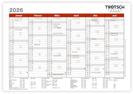 Trötsch Wandtafelplaner A4 2026