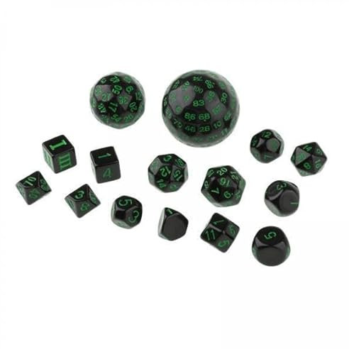 F Fityle 2X Polyhedral Würfel 15 RPG Set RPG Tabletop Spiele Würfel D60 D30 D24 D20 D16 D12 D10 D8 D7 D5 D4 für Rolle Spielen Tabelle Spiele