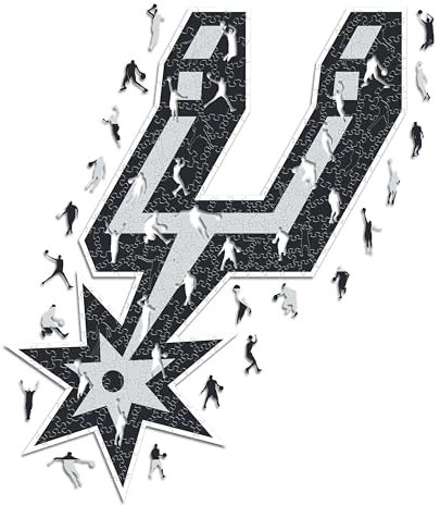 Iconic Puzzles - San Antonio Spurs, Logo, Holzpuzzle, offiziell lizenziert von der NBA, 100% nachhaltig, Größe L, 500 Teile