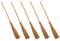 AC - Pack de 5 escobas de Bruja - Paja y bambú – Complementos para Disfraz de Mago, hechicero, Ligera, Carnaval, Halloween, Cosplay, Fiestas - 62 cm