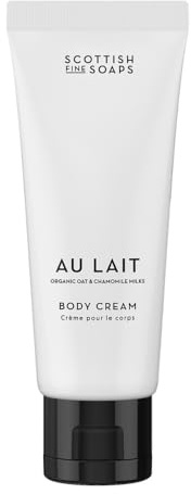 Scottish Fine Soaps Au Lait Body Cream 75ml – Travel-Size Body Cream with Hyaluronic Acid, Jojoba Oil and Shea Butter