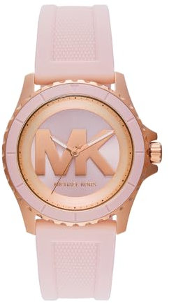 Michael Kors Orologio Everest da donna, movimento cronografo al quarzo con cinturino in acciaio inossidabile o in silicone, 40 mm, Tono oro rosa