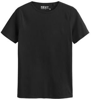 NEXT Damen Standard Everyday Kurzarm-T-Shirt mit Rundhalsausschnitt Schwarz 44