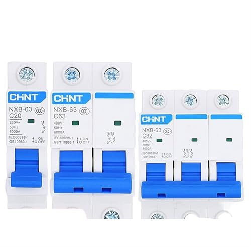 PJKTBEYI 1 Interrupteur à air Domestique 63, Petit disjoncteur 1P2P3P4PC, Protecteur d'interrupteur triphasé DZ47(4p,20A)