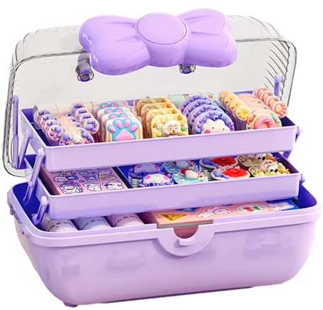 Jingyash Haar Zubehör Organizer, Schmuckkästchen Mädchen, 3 Etagen Aufbewahrungsbox für Haarschmuck Mädchen, Kinder Haarschmuck Aufbewahrung Organizer für Haarschleife Haargummis Haarbänder
