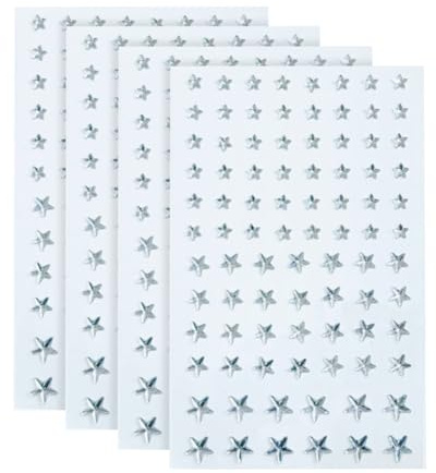 FSSTUD 352 Pcs Star Shaped Gem Stickers Self Adhesive Acrylic Stars Assorted Size Star Rhinestone Stickers Sticky Eye Gems Sparkly Jewel Sticker Shiny Diamond Sticker for Crafts Makeup