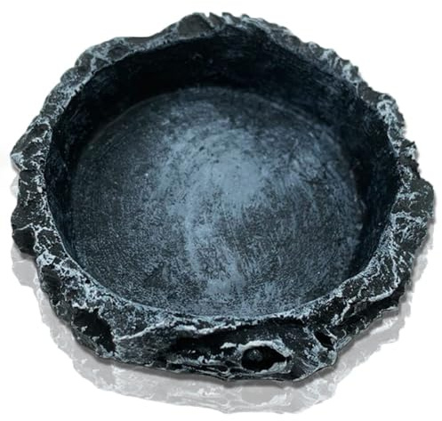 MUYYIKA Wasserschale Terrarium,Schildkröten zubehör,Reptilien Wasserschale, Futterschale,Terrarium Trinkschale, Wassernapf, Schale,Zubehör für Schlange, Schildkröte, Gecko (Kreis：8cmx8cmx2cm)