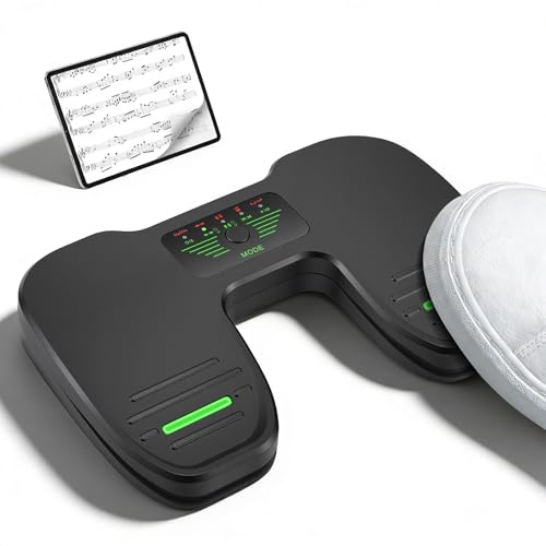 Bluetooth Page Turning Pedal, Wireless Page Turner Stumm, Musik Lese Controller zum Spielen von Instrumenten, Wiederaufladbarer Fußschalter Kompatibel mit Tablets, Android und iOS
