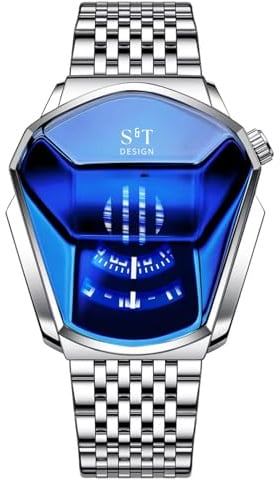 S&T Design Quarzuhr Herren Uhr Edelstahl Armbanduhr Herrenuhr Geschenkebox Etui, inkl. Armbandkürzer & Etui, Männer Uhr 3Bar Wasserdicht Analog Geschenk 4.4