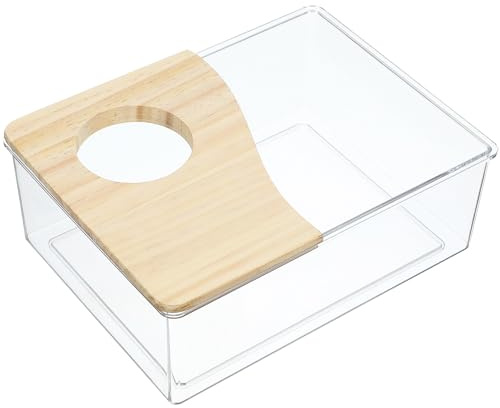 Transparente Hamster Duschbox für Sandbad, Klare Acryl Holz Ausführung