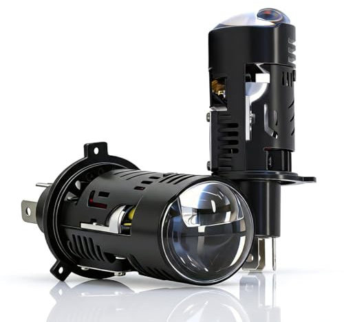 GSRECY H4 LED Headlight Bulbs with Mini Projector Lens, 800% Brighter Dipped & Main Beam, 110W 24,000LM 6500K Cool White, CANBUS Error Free Conversion Kit (2)