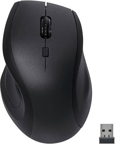 Speedlink Snappy Wireless Mouse - Kabellose Maus 2.4GHz, 5 Tasten bis 1800 DPI, ergonomische Funkmaus wiederaufladbar 600mAh Akku, USB-C Ladefunktion, USB-A Nano Empfänger für PC Laptop, schwarz