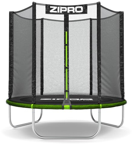 ZIPRO Trampolino da Giardino Rettangolare per Esterni Trampolino Outdoor Grande con Rete di Sicurezza Tappeto Elastico e Scala Struttura Stabile Copertura Molle - JumpPro Out 183 cm