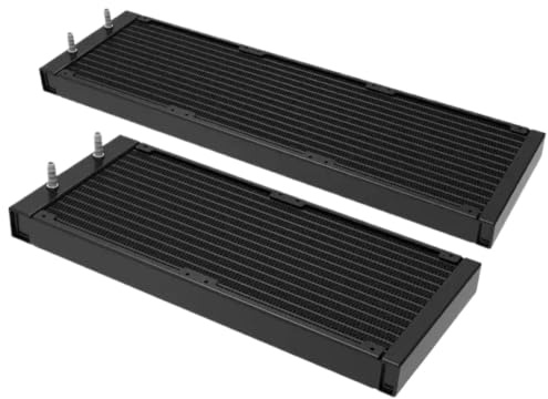 Water Cooling Radiator for PC, Medical, Printing, and Laser Systems - 420mm x 280mm, Pagoda Inlet/Outlet, 22mm Thick, 14 Flat Tubes