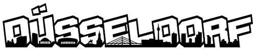 Samunshi® Wandtattoo Düsseldorf Schriftzug Skyline Wandaufkleber schwarz