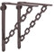 Relaxdays 10022947 Regalwinkel Gusseisen, 2er Set, Antik-Stil, ausgefallenes Ketten-Motiv, Wandhalter für Regalboden, rostbraun, 18 x 4 x 21.5 cm