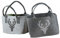 GILDE Filztasche Einkaufstasche mit Hirsch Silber Taube Grau Glitzer Hirschkopf