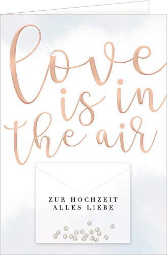 Grußkarte - Love is in the air: Zur Hochzeit alles Liebe
