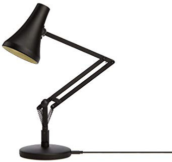 ANGLEPOISE 90 Mini Mini Desk Lamp, Carbon Black, LED Low Energy Dimming Bulb, USB Power Cable, Aluminium Shade and Arms, Anodised Satin Finish, Chrome Plated Fittings, Ideal for Small Spaces