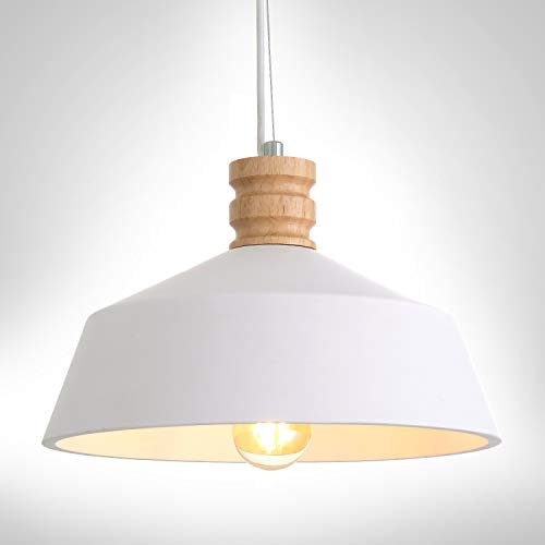 Paco Home Pendelleuchte Wohnzimmer E27 Lampe Für Esszimmer Küche Höhenverstellbar Rustikal, Farbe: Gips-Weiß, Leuchtmittel: ohne Leuchtmittel