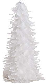 Wurm - Tannenbaum aus Feder, Kunststoff Weiß (B/H/T) 20x40x20cm