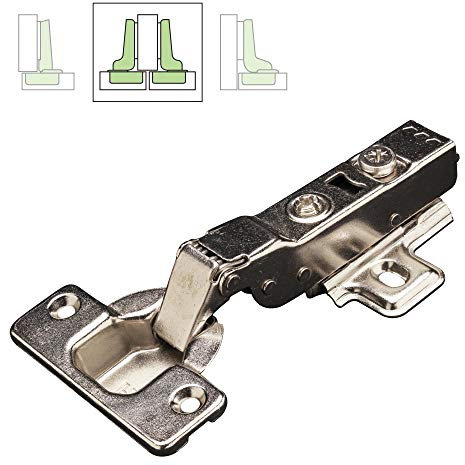 Kit 4 Cerniere con Ammortizzatore per Mobili con Ante in Legno, acciaio nichelato