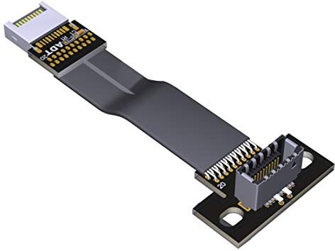 ADT-Link Câble d'extension USB 3.1 GEN2 Type-E vers Type-E interne USB 3.1 Type E mâle vers femelle avec trous de vis pour carte mère (20 cm)