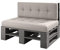 sunnypillow Palettenmöbel Europaletten Indoor und Outdoor Lounge Gartenmöbel Holz Gartenmöbel Set Lounge Möbel Terrasse Balkon Loft Stil Paletten | Grau Bank 120 x 60 cm Höhe : 30 cm