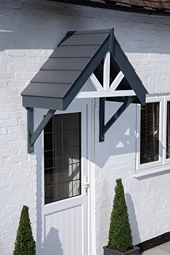 Greenhurst Deluxe Door Canopy, with fixings, W132 x D63 (Grey)