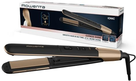 Rowenta Express Shine Aceite Argán SF4630 - Plancha pelo con revestimiento cerámico, 8 temperaturas, rendimiento alisado eficiente, placas extralargas, calentamiento rápido, sistema de bloqueo