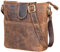 LEABAGS Leder Handtasche Damen I Premium Echtleder Umhängetasche I Damen Schultertasche I Damentasche I Tragetasche für Arbeit Uni Schule Freizeit I Größe M (24 x 23 x 13 cm) I Vintage Dunkelbraun