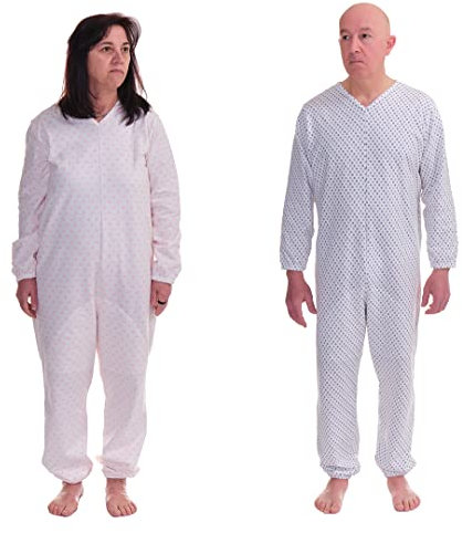 FERRUCCI COMFORT Pigiama Sanitario Invernale per Anziani - 9012 F - Unisex - Adatto per l'inverno - Felpato (Uomo, L)