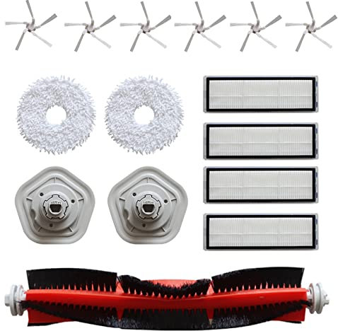 VideoPUP Replacement HEPA Filter Mop Pads Kit Compatible with Dreame Bot W10 W10pro Sweeper Vacuum Cleaner,1pc Main Brush,6pcs Side Brushes,4pcs HEPA Filters,2pcs Mop Pads,2pcs Mop base