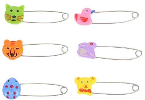 Toddmomy Obstdekor Stoffwindel 30 Stücke Windel Tierkopf Sicherheitsnadel Sicherheitsverriegelung Edelstahl Baby Stoffwindel für DIY Craft Quilting Nähen Baby-Stoffwindelnadel