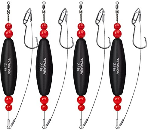 THKFISH Posen Angeln Schwimmer Angelsets Catfish Rattle Rig Wels Posen Hecht Posen Set Santee Rig 4 Stück-2.5in SCHWARZ