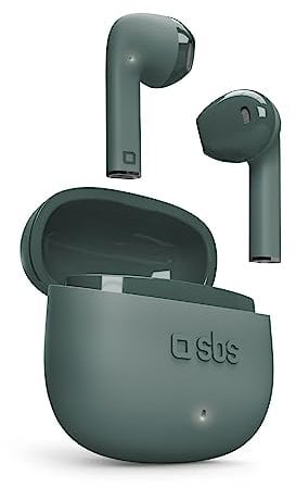 SBS TWS ONE Colour Ohrhörer mit Ladeetui, Touch-Bedienelementen und integriertem Mikrofon, Sprachassistent, bis zu 3 Stunden Hördauer, inkl. USB-C-Ladekabel, grün