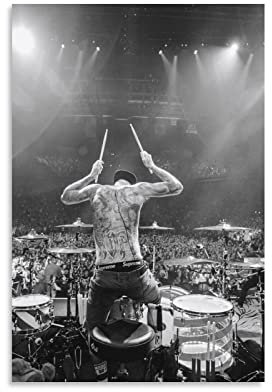 Kunstdruck Poster 30 * 50cm Travis Barker Rock Hip-hop Drummer Concerto Stampa Quadri per Soggiorno Decorazione Camera da Letto Senza Cornice